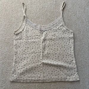 Brandy Melville Cream Floral Camisole
